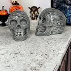 Silver Resin Beaded Skull Decor Gothic Bookend Accent BandsCo Straps