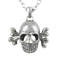 Silver Skull Pendant Necklace Gothic Biker Unisex Chain