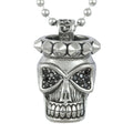 Silver Skull Spike Pendant Necklace Gothic Punk Chain