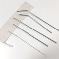 Reusable Stainless Steel Straw Set 6 Piece With Cleaning Brush Cotton Linen Bag Eco Gift BandsCo Straps