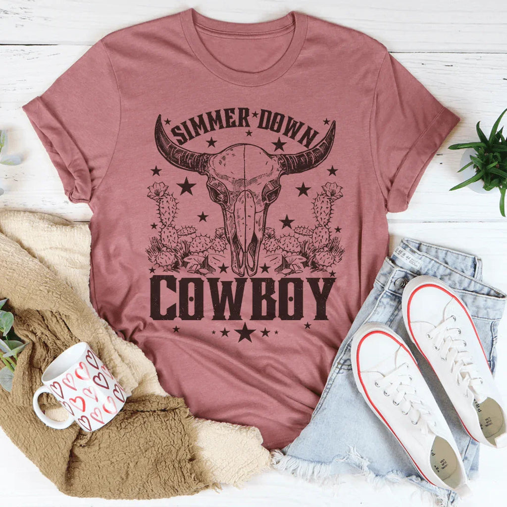 Simmer Down Cowboy Tee Peachy Sunday