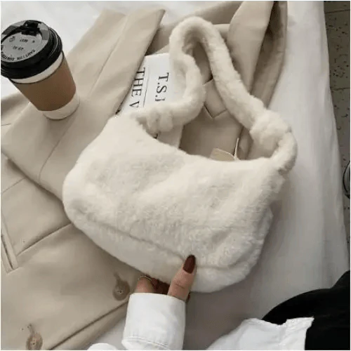 Simple And Stylish Women Soft Plush Winter Furry Shoulder Bags For Ladies And Girls Designer Clutch Handbag For Female Stevvex