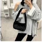 Simple And Stylish Women Soft Plush Winter Furry Shoulder Bags For Ladies And Girls Designer Clutch Handbag For Female Stevvex