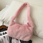 Simple And Stylish Women Soft Plush Winter Furry Shoulder Bags For Ladies And Girls Designer Clutch Handbag For Female Stevvex