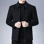 Simple Black Men Casual Jacket Luxury Fashion Autumn Winter Men Clothing Classic Jacket Solid Color Jacket Male Casual Outdoor Warm Lightweight Jackets Stevvex