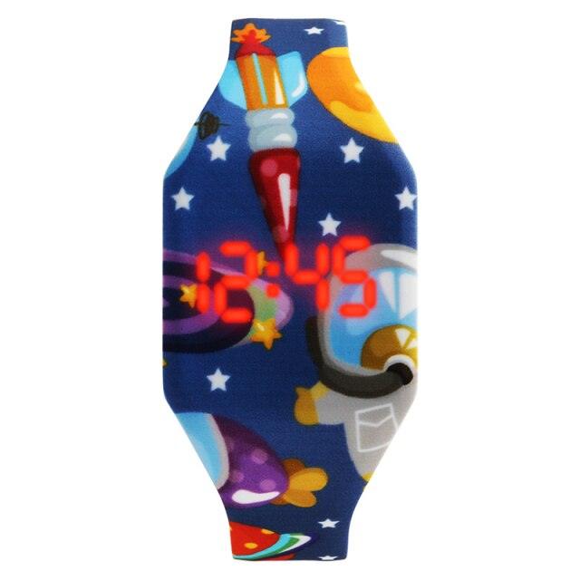 Simple Cartoon Digital Watches For Kids Student LED Display Cute Design Children Girls LED Digital Waterproof Electronic Clock Kids Student Flamingo Digital Sport Watch For Boys Girls Kid Stevvex