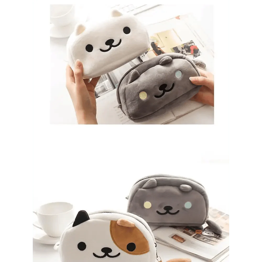 Simple Cartoon Pencil Pouch Design Soft Large Capacity Student Pencil Box Cute Pen Organizer Stevvex