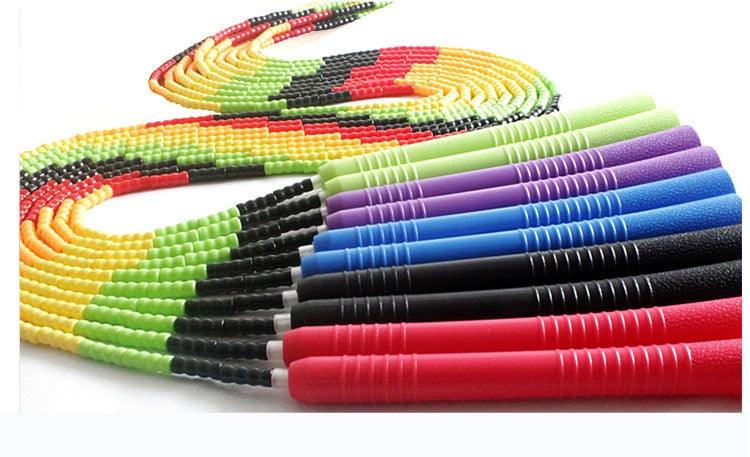 Simple Comfortable Jump Skipping Rope PVC Beginner Soft Beaded Exercise Fitness Jump Rope Tangle-Free Of Adjustable Soft Beads Jump Rope Skipping Rope For Keeping Fit Stevvex
