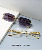 Simple Design Stylish Fashionable Sunglasses Vintage Square Shape Sunglasses For Women & Men New Luxury Design Popular Travel Driving Metal Frame Sun Glasses Anti Blue Light Summer Eyeglasses