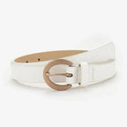 Simple Double Round Buckle PU Leather Waist Strap Vintage Design Double O-Ring Buckle  Women Leather Belt For Jeans And Dresses Stevvex