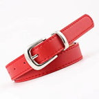 Simple Double Round Buckle PU Leather Waist Strap Vintage Design Double O-Ring Buckle  Women Leather Belt For Jeans And Dresses Stevvex