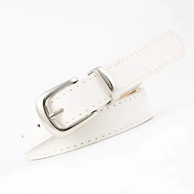 Simple Double Round Buckle PU Leather Waist Strap Vintage Design Double O-Ring Buckle  Women Leather Belt For Jeans And Dresses Stevvex