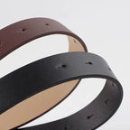 Simple Double Round Buckle PU Leather Waist Strap Vintage Design Double O-Ring Buckle  Women Leather Belt For Jeans And Dresses Stevvex