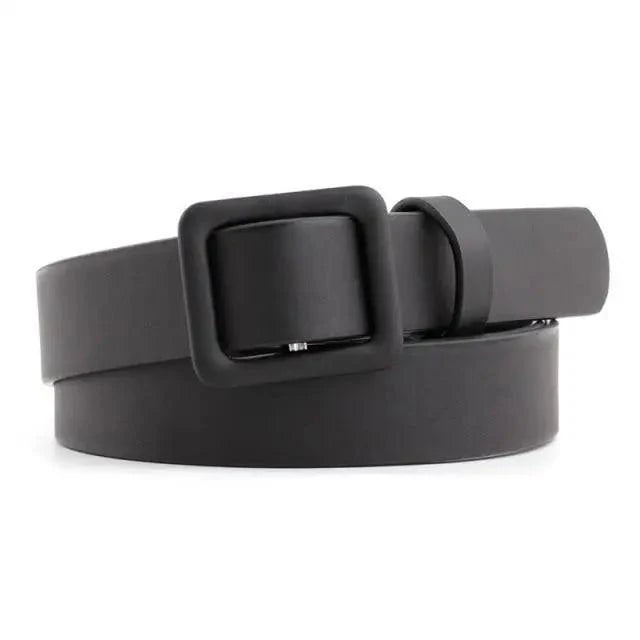 Simple Double Round Buckle PU Leather Waist Strap Vintage Design Double O-Ring Buckle  Women Leather Belt For Jeans And Dresses Stevvex