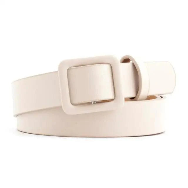 Simple Double Round Buckle PU Leather Waist Strap Vintage Design Double O-Ring Buckle  Women Leather Belt For Jeans And Dresses Stevvex