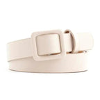 Simple Double Round Buckle PU Leather Waist Strap Vintage Design Double O-Ring Buckle  Women Leather Belt For Jeans And Dresses Stevvex