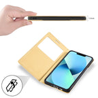 Simple Flip Ultra Thin Window Cover Leather Phone Case For iPhone 14 13 12 11 Pro Mini Luxury Leather Wallet Case Flip Cover Classic Simple iphone case Stevvex