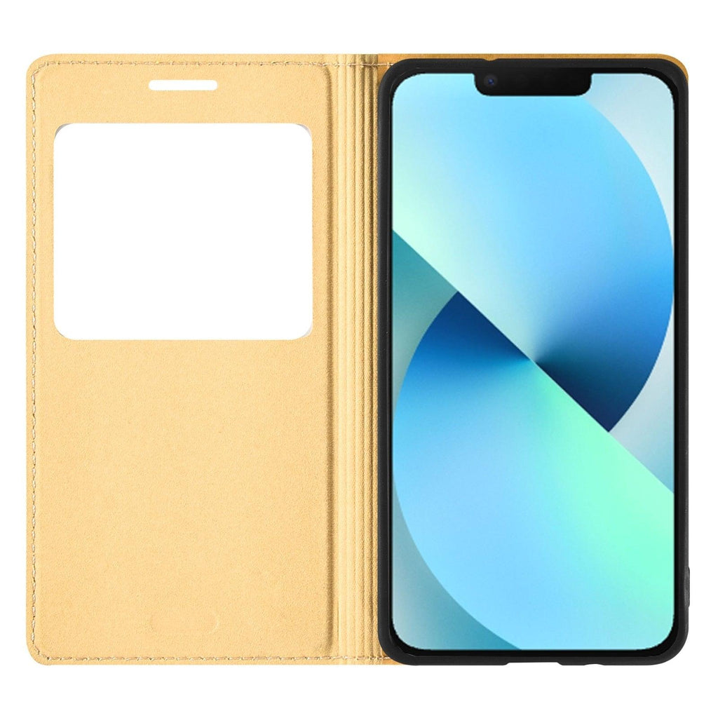 Simple Flip Ultra Thin Window Cover Leather Phone Case For iPhone 14 13 12 11 Pro Mini Luxury Leather Wallet Case Flip Cover Classic Simple iphone case Stevvex