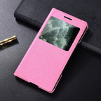 Simple Flip Ultra Thin Window Cover Leather Phone Case For iPhone 14 13 12 11 Pro Mini Luxury Leather Wallet Case Flip Cover Classic Simple iphone case Stevvex
