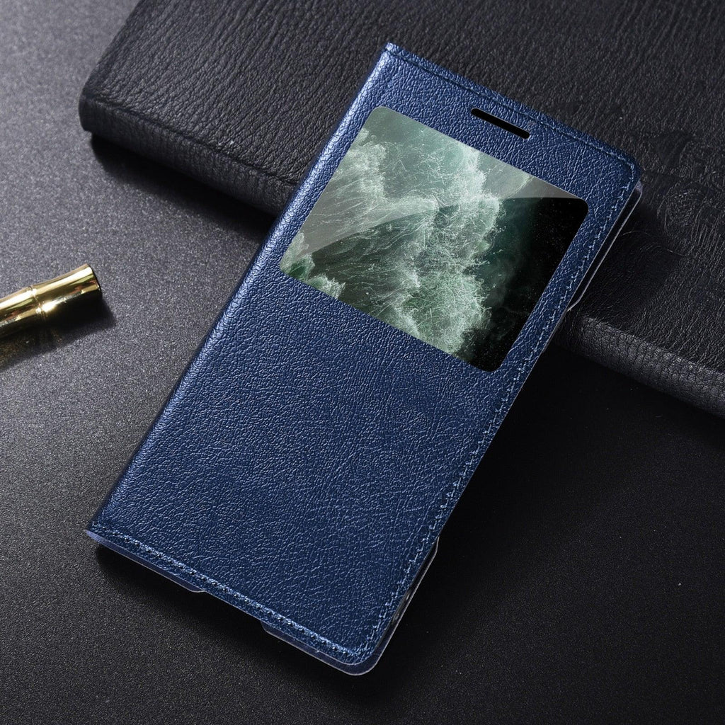 Simple Flip Ultra Thin Window Cover Leather Phone Case For iPhone 14 13 12 11 Pro Mini Luxury Leather Wallet Case Flip Cover Classic Simple iphone case Stevvex