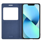 Simple Flip Ultra Thin Window Cover Leather Phone Case For iPhone 14 13 12 11 Pro Mini Luxury Leather Wallet Case Flip Cover Classic Simple iphone case Stevvex