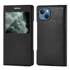 Simple Flip Ultra Thin Window Cover Leather Phone Case For iPhone 14 13 12 11 Pro Mini Luxury Leather Wallet Case Flip Cover Classic Simple iphone case Stevvex