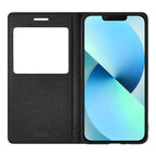 Simple Flip Ultra Thin Window Cover Leather Phone Case For iPhone 14 13 12 11 Pro Mini Luxury Leather Wallet Case Flip Cover Classic Simple iphone case Stevvex