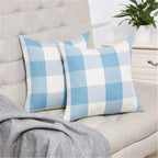 Simple Plaid Linen Pillow Case Invisible Zipper Household Hugging Pillow Case Decorative Retro Plaids Linen Throw Pillow Covers Soft Soild Decorative Cushion Case For Sofa Bedroom Pillow Case 45x4CM Stevvex