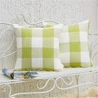 Simple Plaid Linen Pillow Case Invisible Zipper Household Hugging Pillow Case Decorative Retro Plaids Linen Throw Pillow Covers Soft Soild Decorative Cushion Case For Sofa Bedroom Pillow Case 45x4CM Stevvex