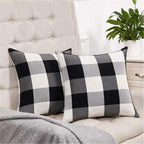 Simple Plaid Linen Pillow Case Invisible Zipper Household Hugging Pillow Case Decorative Retro Plaids Linen Throw Pillow Covers Soft Soild Decorative Cushion Case For Sofa Bedroom Pillow Case 45x4CM Stevvex