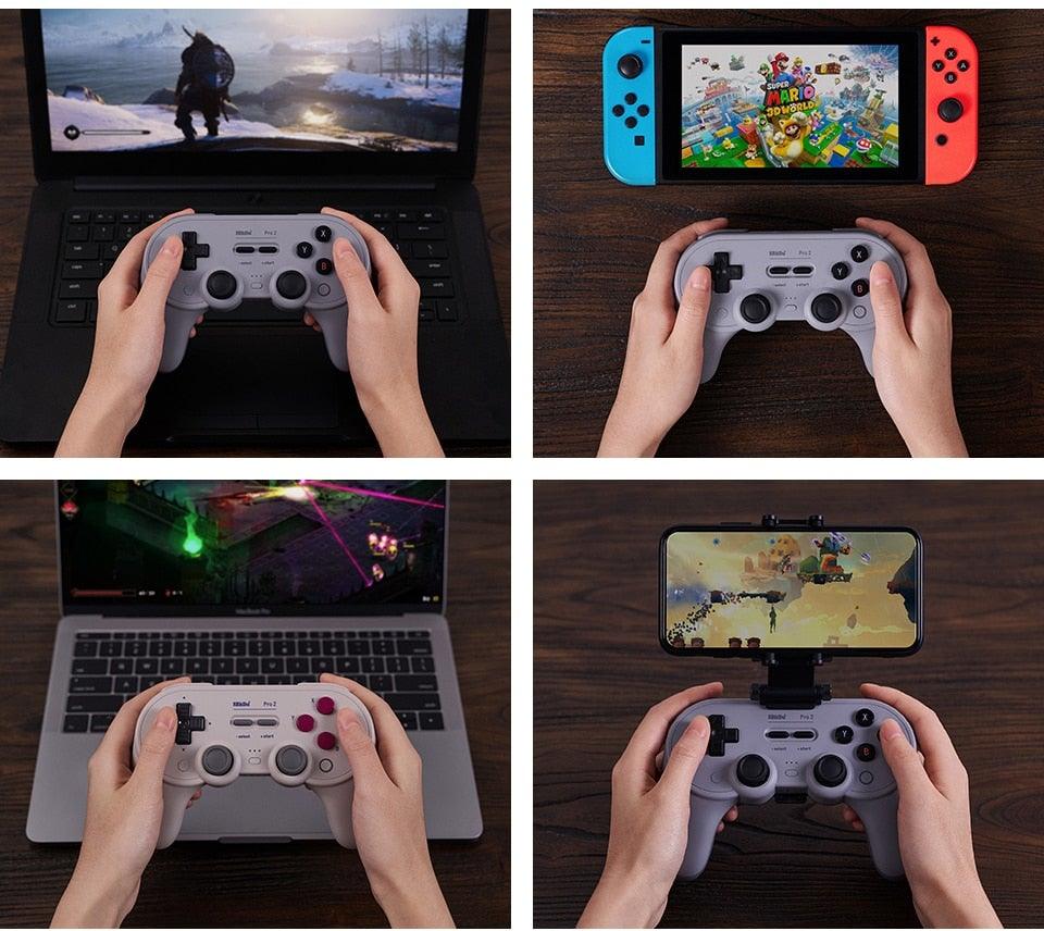 Simple Pure White Bluetooth Joystick Gamepad Controller Compatible With PC Monitor Laptop Tablet Stevvex
