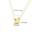 Simple Red Love Lettering Stainless Steel 18K Gold Plated Oil Dripping Necklace(MAC230)(WITH GIFT BOX)