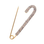 Simple Rhinestone Large Safety Pins For Cardigan Coat Sweater Costume Jewelry Women Accessories Women's Safety Pin with Crystal and Faux Pearls Stevvex