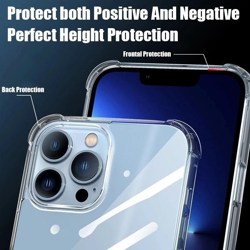 Simple Silicone Phone Case For iPhone 14 13 12 11 Pro Max Mini X XS XR 8 7 6s 6Plus Lens Protection Case Cover Thick Shockproof Soft Flexible Full Protection Shock Proof Back Cover for iPhone Stevvex