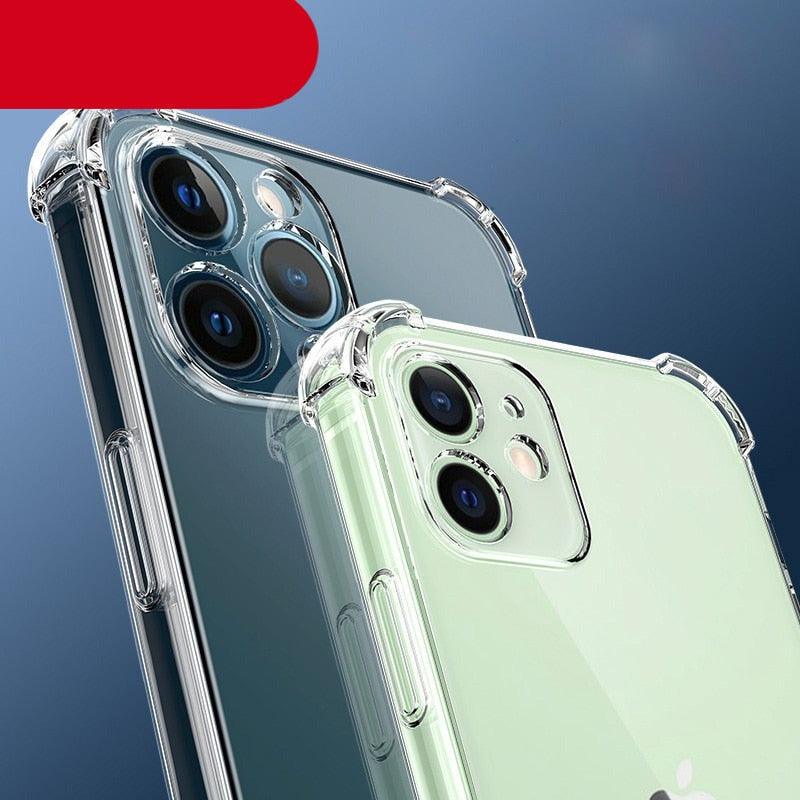 Simple Silicone Phone Case For iPhone 14 13 12 11 Pro Max Mini X XS XR 8 7 6s 6Plus Lens Protection Case Cover Thick Shockproof Soft Flexible Full Protection Shock Proof Back Cover for iPhone Stevvex