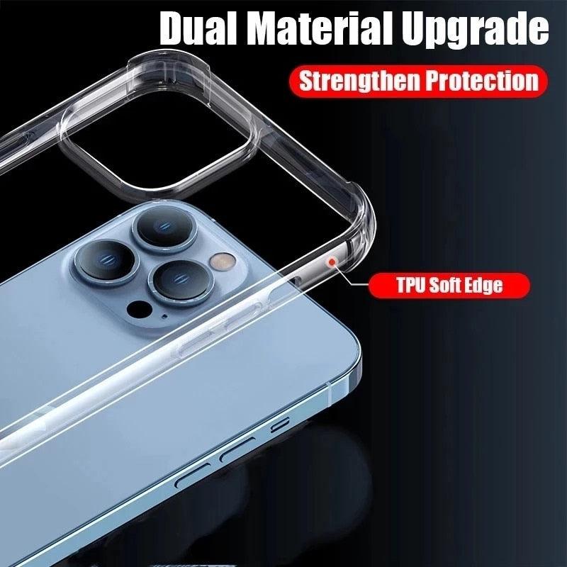 Simple Silicone Phone Case For iPhone 14 13 12 11 Pro Max Mini X XS XR 8 7 6s 6Plus Lens Protection Case Cover Thick Shockproof Soft Flexible Full Protection Shock Proof Back Cover for iPhone Stevvex