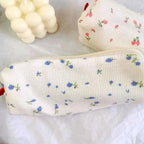 Simple Small Flowers White Fresh Style Pencil Bag Students Pencil Cases Unique Makeup Lightweight Cosmetic Bag Pouch Stevvex