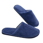 Simple Solid Soft Plush Slippers For Men And Women Winter Warm Indoor Non-slip Slippers Shoes Comfortable Memory Foam Slippers For Women's And Men's Casual House Shoes Stevvex