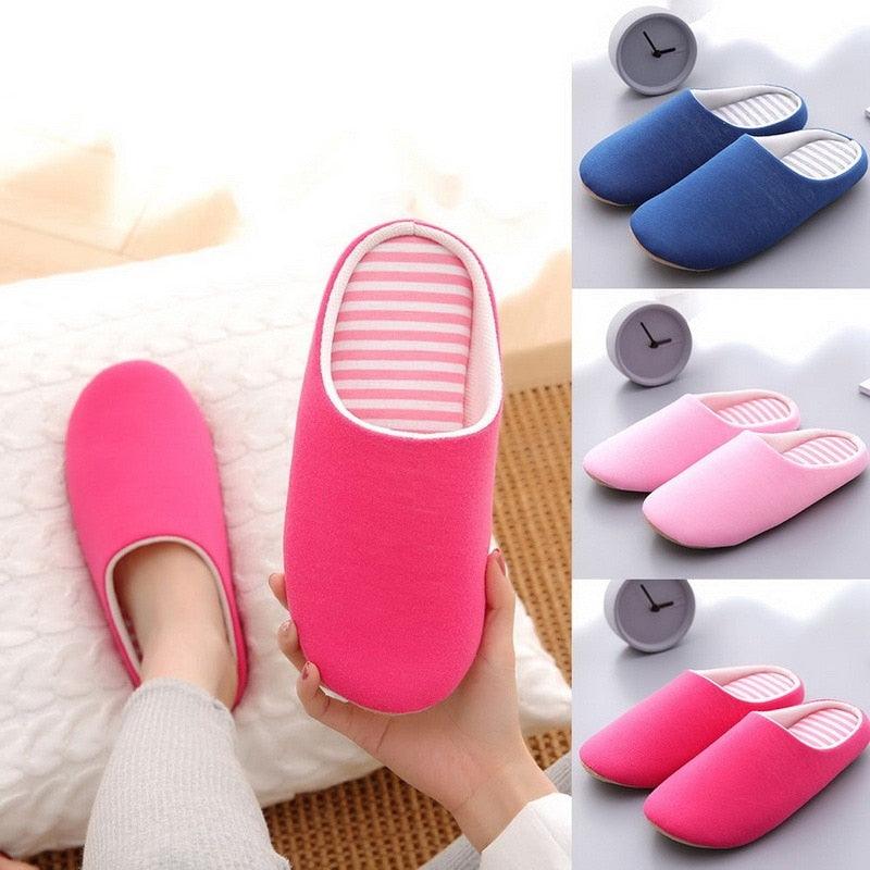 Simple Solid Soft Plush Slippers For Men And Women Winter Warm Indoor Non-slip Slippers Shoes Comfortable Memory Foam Slippers For Women's And Men's Casual House Shoes Stevvex
