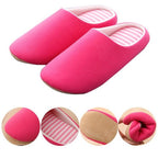 Simple Solid Soft Plush Slippers For Men And Women Winter Warm Indoor Non-slip Slippers Shoes Comfortable Memory Foam Slippers For Women's And Men's Casual House Shoes Stevvex