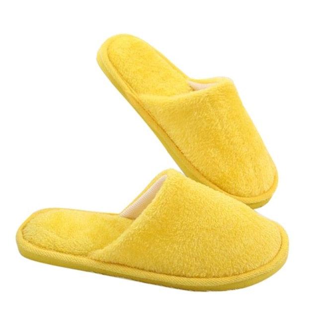 Simple Solid Soft Plush Slippers For Men And Women Winter Warm Indoor Non-slip Slippers Shoes Comfortable Memory Foam Slippers For Women's And Men's Casual House Shoes Stevvex