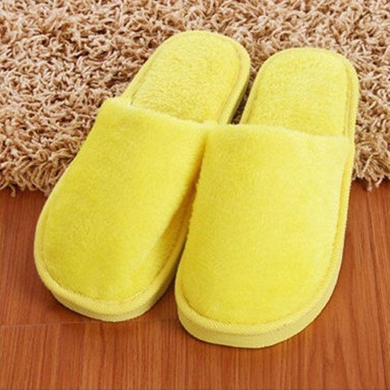 Simple Solid Soft Plush Slippers For Men And Women Winter Warm Indoor Non-slip Slippers Shoes Comfortable Memory Foam Slippers For Women's And Men's Casual House Shoes Stevvex