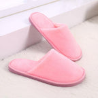 Simple Solid Soft Plush Slippers For Men And Women Winter Warm Indoor Non-slip Slippers Shoes Comfortable Memory Foam Slippers For Women's And Men's Casual House Shoes Stevvex