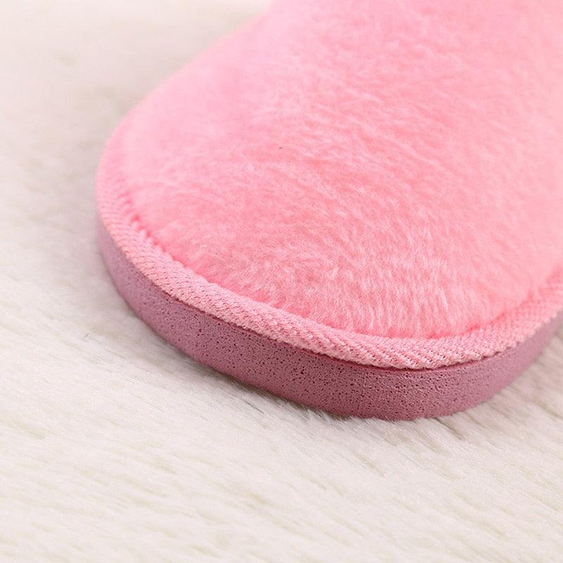 Simple Solid Soft Plush Slippers For Men And Women Winter Warm Indoor Non-slip Slippers Shoes Comfortable Memory Foam Slippers For Women's And Men's Casual House Shoes Stevvex