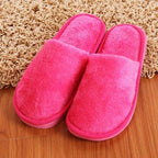 Simple Solid Soft Plush Slippers For Men And Women Winter Warm Indoor Non-slip Slippers Shoes Comfortable Memory Foam Slippers For Women's And Men's Casual House Shoes Stevvex