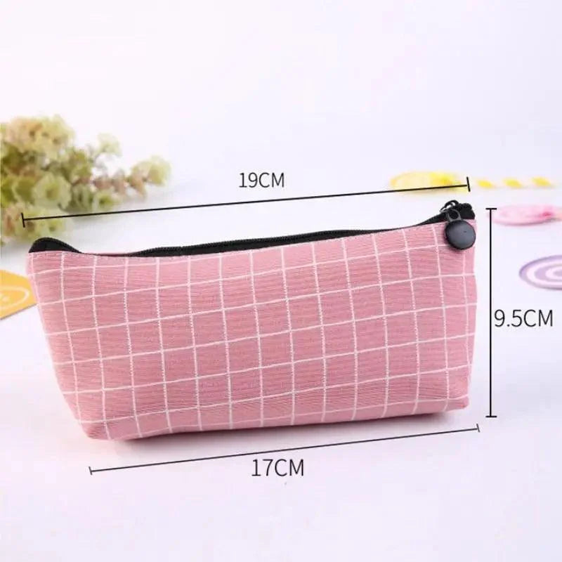 Simple Striped Color Design Pencil Cases For Students Retro Large Capacity Stationery School Pouch Stevvex