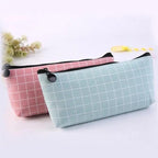 Simple Striped Color Design Pencil Cases For Students Retro Large Capacity Stationery School Pouch Stevvex