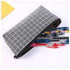 Simple Striped Color Design Pencil Cases For Students Retro Large Capacity Stationery School Pouch Stevvex