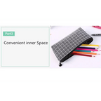 Simple Striped Color Design Pencil Cases For Students Retro Large Capacity Stationery School Pouch Stevvex