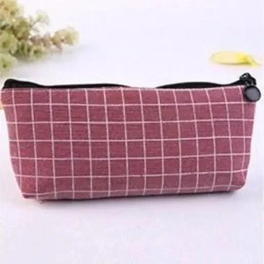Simple Striped Color Design Pencil Cases For Students Retro Large Capacity Stationery School Pouch Stevvex